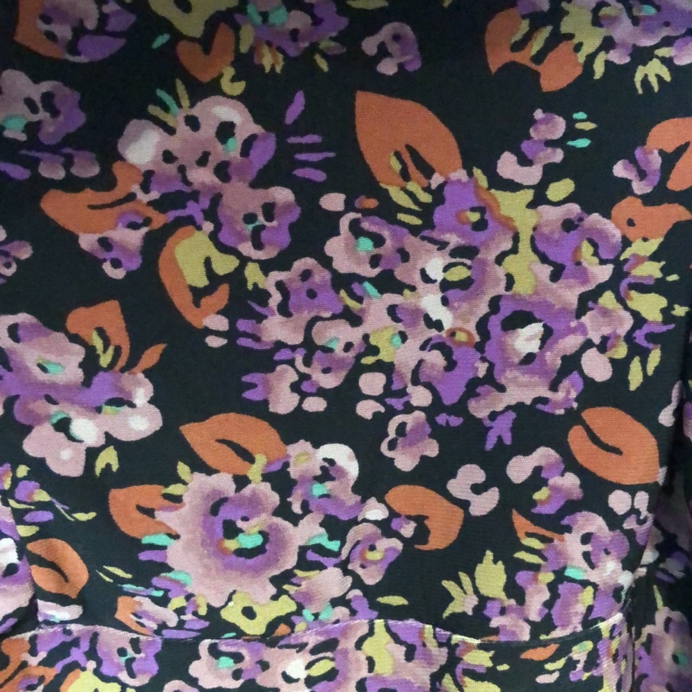 Lauren CARLYNA Ralph Lauren Woman's16W jersey 3/4 Sleeve day dress purple floral - Picture 5 of 16